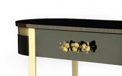 Black Console Table with golden details