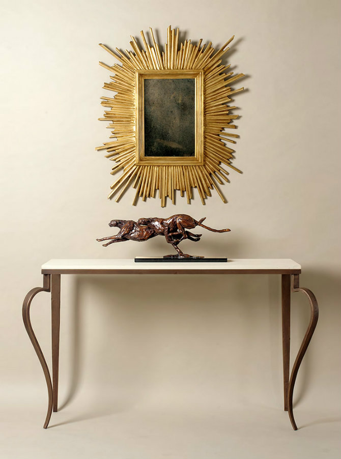 Scrolled Leg Narrow Console Table by Adam Williams Design