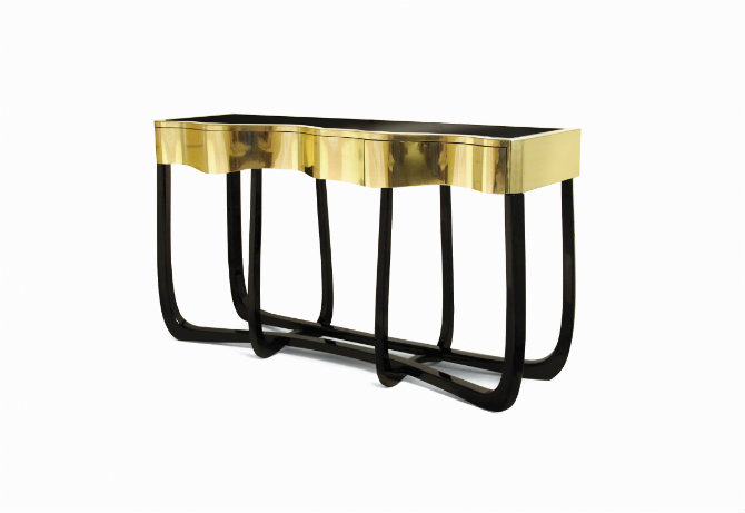 Gold console table