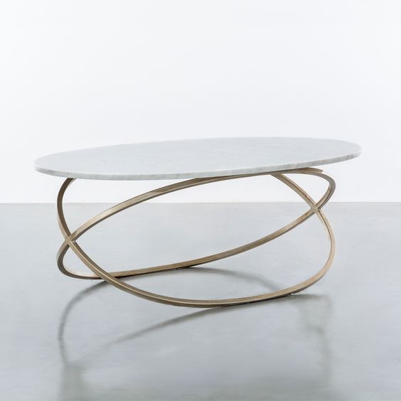 oval brass console table